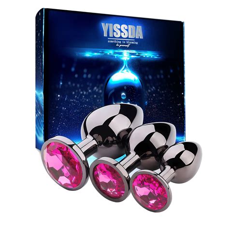 YISSDA Butt Plug 3PCS Anal Plugs Toys YISSDA Jewel Sex Toys Stainless