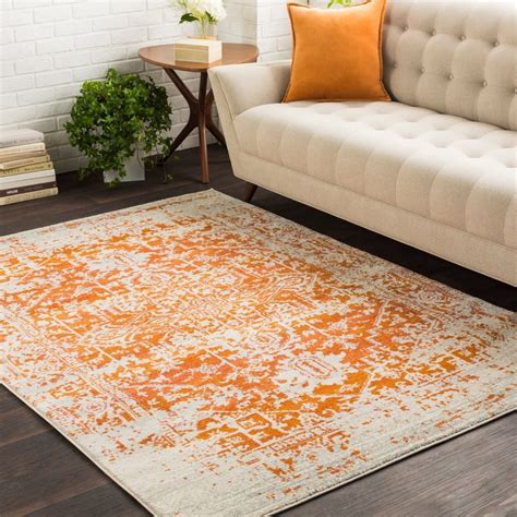 Rustic Burnt Orange Area Rug — Madison Art Center Design