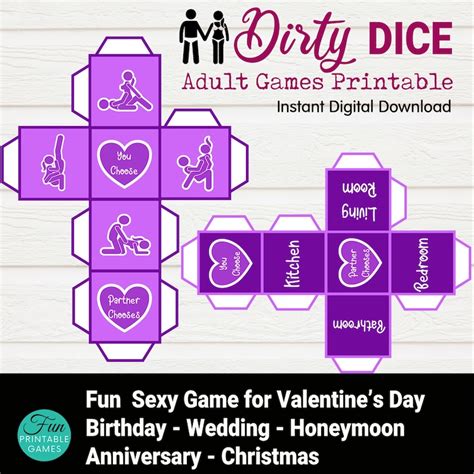 5pcs Naughty Dice Printable Couples Sex Game Love Play Dice Etsy Free