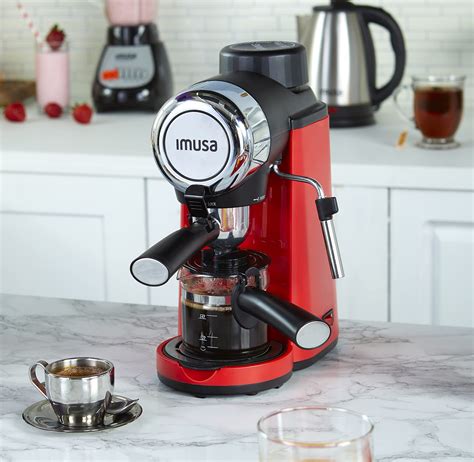 Imusa Usa 4 Cup Epic Electric Espresso Cappuccino Maker Red 800 Watts