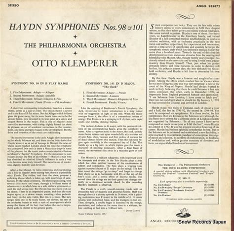 オットークレンペラー haydn symphonies nos 98 101 S35872 レコード買取