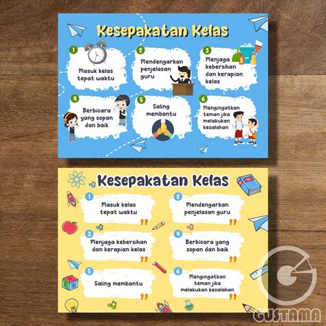 Poster Kesepakatan Kelas Poster Edukasi Laminasi A3 Lazada Indonesia