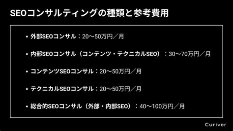 Seoコンサルティングとは？seoコンサルの種類と外注費用目安