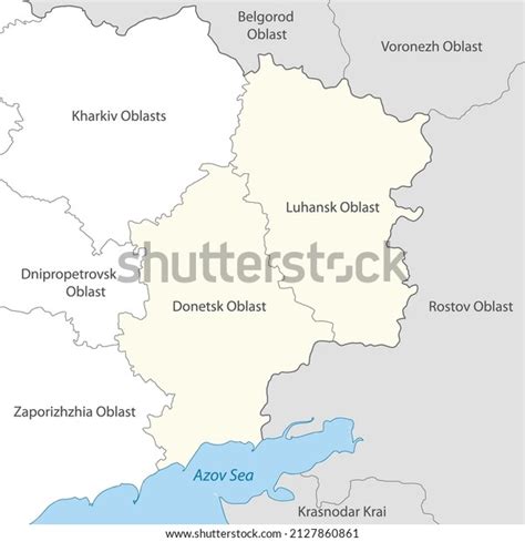 Donetsk Lugansk Regions Within Ukraine Map Stock Vector Royalty Free