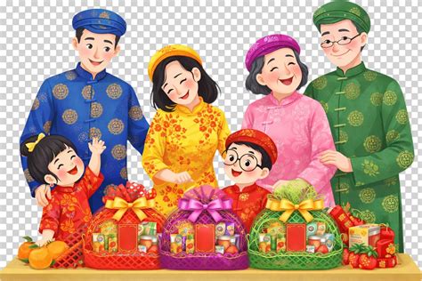 cac   gia dinh ben nhung gio qua tet da sac