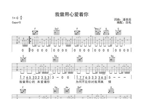 我曾用心爱着你吉他谱小浅c调弹唱77翻唱版 吉他世界