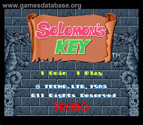 Solomon S Key Arcade Artwork Title Screen