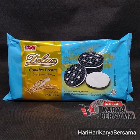 Jual Biskuit Hatari Delux Cookies Cream Classic Vanilla 160gr Shopee Indonesia