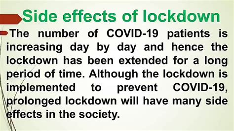 Essay On Side Effects Of Lockdown Negative Impact Or Drawback Of