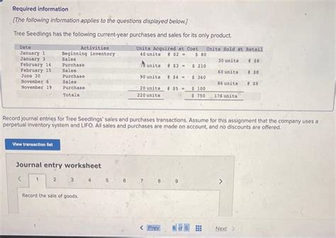 Solved Required Information The Following Information