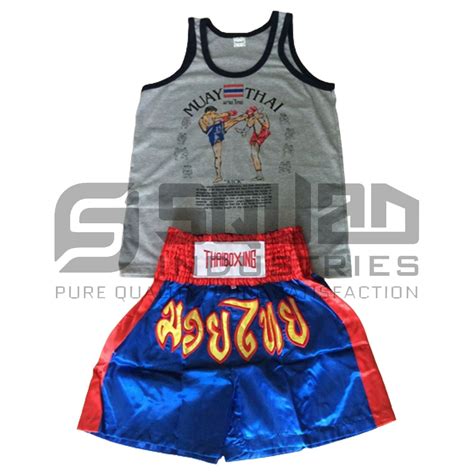 Adult Unisex Muay Thai Boxing Shorts Suit Mma Kick Boxing Uniform Set Kit With Customize