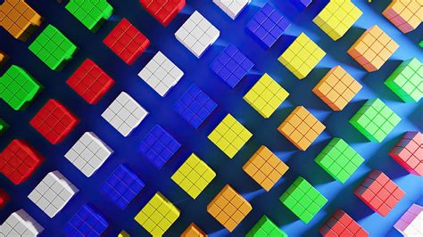 Colorful Rubik S Cubes Minimal HD Wallpaper Peakpx