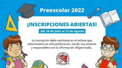 INSCRIPCIONES PREESCOLAR 2022 COLSAFA