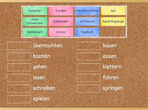 Momente A2 Kap 1 WORTSCHATZ Aktivitäten als Kind Une las parejas