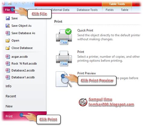 Cara Mudah Print Tabel Di Ms Access Sampul Ilmu