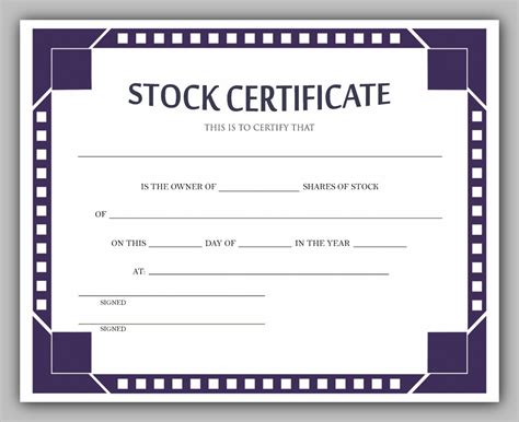 Free Share Certificate Template Redlinesp