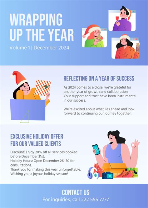 Free Business Christmas Newsletter Template to Edit Online