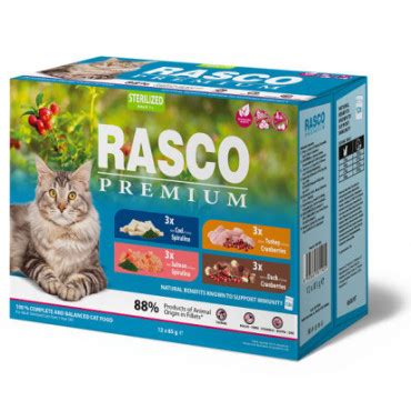 Rasco Premium Sterilised Karma Dla Kota Multipack 4 Smaki Fileciki W