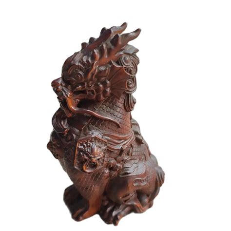 China Boxwood Wood Carving Chinese Dragon Statue Loong Sculpture Home Decor Desk decorative ...