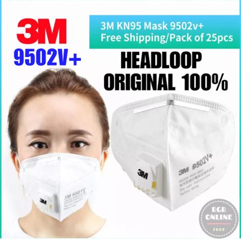 Jual Masker 3M 9502V+ KN95 N95 Headloop Hijab Individual Packing Ecer 1 ...