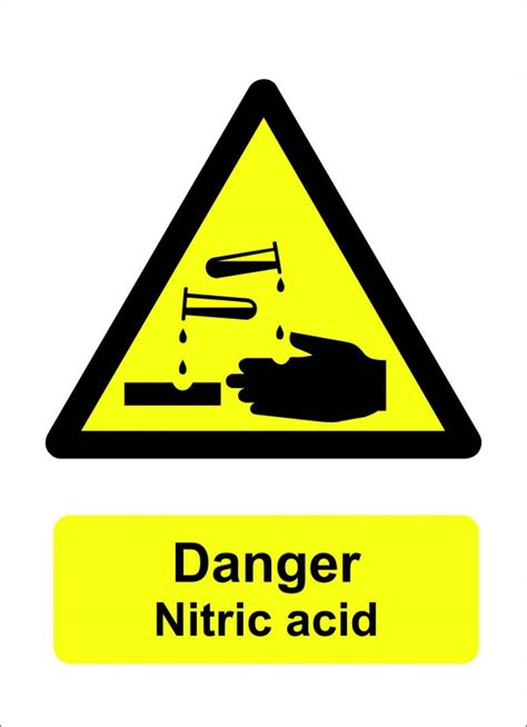 Danger Nitric Acid Sign Self Adhesive Hi Tech Safety Signs