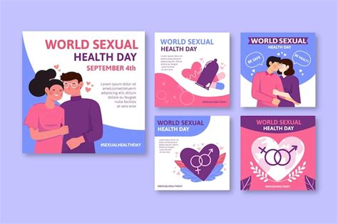 Collection De Publications Instagram Pour La Journée Mondiale De La Santé Sexuelle Dessinée à La