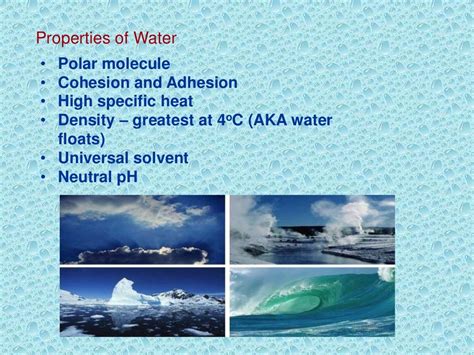 Properties Of Water