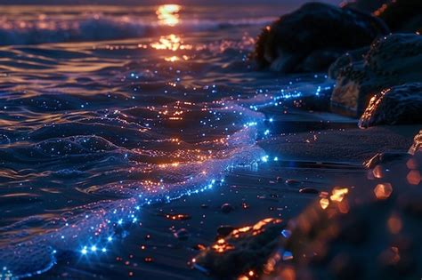 Premium Photo | Captivating bioluminescent beaches