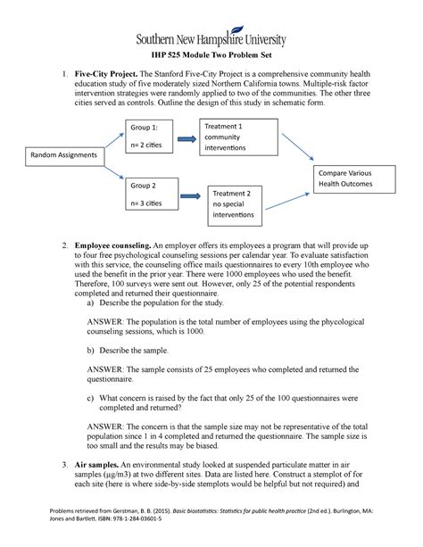 Ihp Module Two Problem Set The Stanford Five City Project Is A