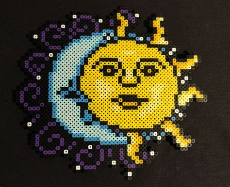 Sun And Moon Perler Perler Bead Pattern Bead Sprite Pixel Art Images