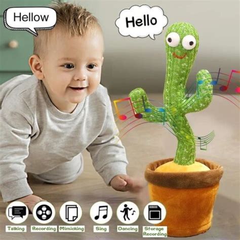 Dancing Cactus Repaet Talking Singing Cactus Plush Toy Glow Stuffed