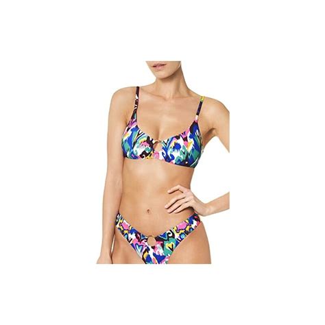 Goldenpoint Bikini Donna Costume Brassière con Anello Bohemian Ikat