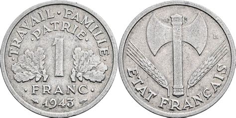 Frankreich 1 Franc 1943 Ss MA Shops