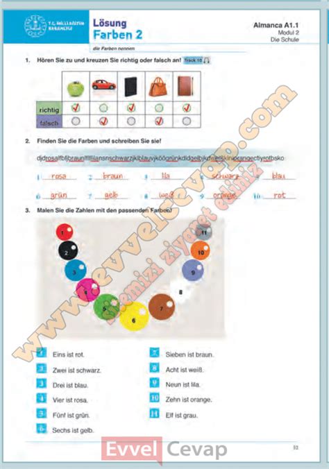 S N F Almanca Beceri Temelli Etkinlik Kitab Cevaplar Sayfa