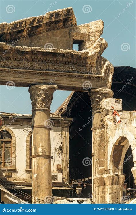 Ancient Roman Architecture in City of Damascus Stock Image - Image of ...