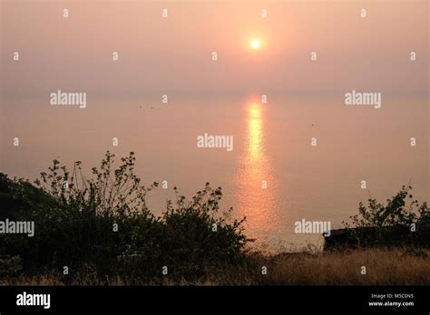 Sunset On The Arabian Sea From Kudle Beach Cliff Gokarna Karnataka