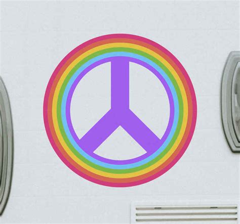 Rainbow peace sign car decal - TenStickers