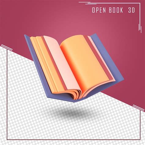 Premium Psd 3d Rendering Cartoon Style Minimal Open Book