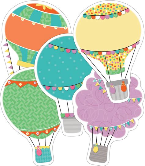 Carson Dellosa 36 Piece Hot Air Balloon Bulletin Board Cutouts