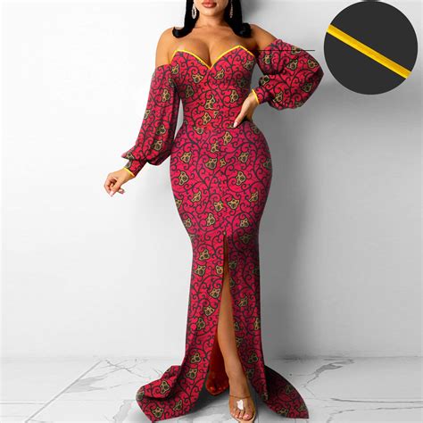 Afripride African Dresses For Women Ankara Print Floor Length Strapless