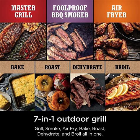 Ninja OG701 Woodfire Outdoor Grill Smoker 7 In 1 Master Grill BBQ