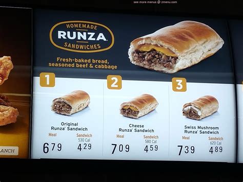 Online Menu of Runza Restaurant, Ogallala, Nebraska, 69153 - Zmenu