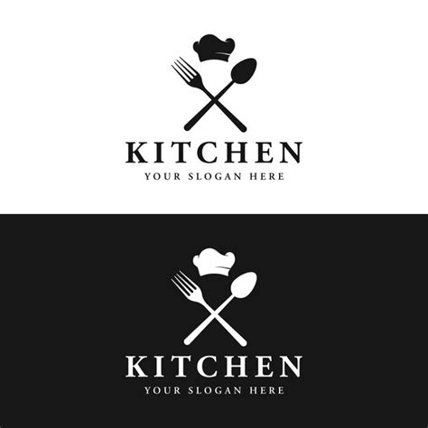 Logotipo De Cocina Con Gorro De Chef Y Utensilios De Cocina Creativos