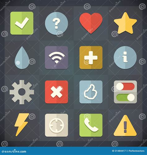 Los Iconos Del Plano Universal Para El Web Y El Móvil Fijaron 3