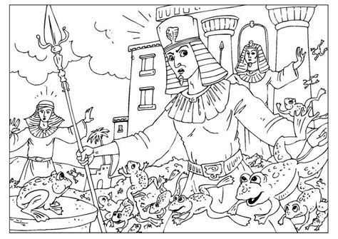 Coloring Page plague of frogs - Free printables - Img 27062