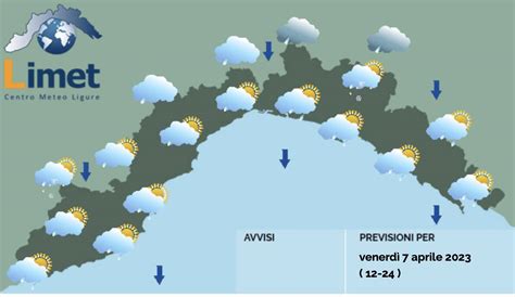 Meteo nuvolosità diffusa su tutta la Liguria possibili rovesci nel