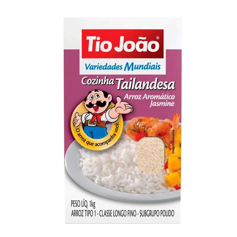 Arroz Aromático Tio João Variedades Mundiais Jasmine 1kg