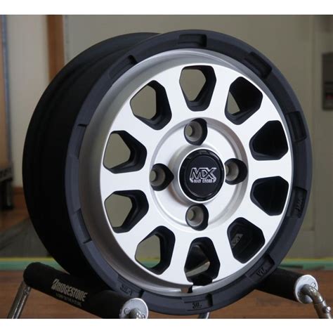 HOT STUFF 軽トラバンアルミ単品4本価格MAD CROSS RANGER マッドクロス レンジャー 12x4 00B 4穴 PCD100s タイヤマート24ヤフー店