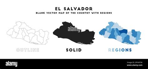 Republic Of El Salvador Map Borders Of Republic Of El Salvador For