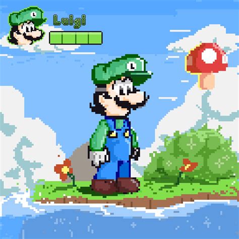 luigi pixel art by Desanimart on Newgrounds